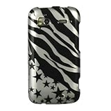 Silver Zebra Star Hard Case Snap On Faceplate Cover For HTC Sensation 4G