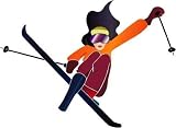Girl Skiing - 36W x 26H - Peel and Stick Wall Decal by Wallmonkeys