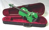 Crystalcello MV450GR 4/4 Size Violin with Carrying Case + Bow + Accessories- Green Color