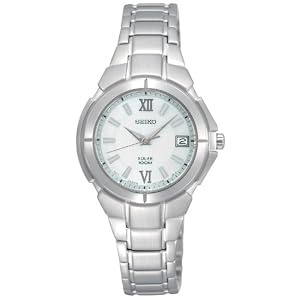 Seiko SUT021 Women's Quartz Solar Powered Stainless Steel Watch 