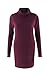 Jusfitsu Women's Turtleneck Long Sleeve Slim Fit Knit Pullover Sweater Dress