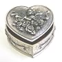 3� Inch Heart Jewelry Box - Cherub w/Roses