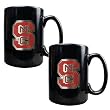 North Carolina State Wolfpack 2pc Black Ceramic Mug Set NCAA College Athletics