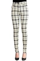 Kuyuansu Women Plaid Check Skinny Dress Pants