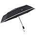 Arcadia Outdoors Vented Windproof Travel Umbrella with Reflective Edge - Black Auto Open/Close