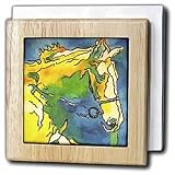 Taiche - Acrylic Painting - Horses - Horse and Bridle - bridle, equestrian, equestrianism, headstall, horse, horse owner, horse riding - Tile Napkin Holders