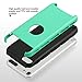 iPod Touch 6 Case,iPod 6 Cases,ULAK Slim Dual Layer Hybrid Protective Case Hard Cover for Apple iPod Touch 5 6th Generation(Aqua Mint + Black)
