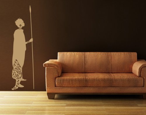 Best Quality Vinyl Wall Sticker Decals - Woman from Africa ( Size: 22in x 82in - Color: beige ) - No: 1974