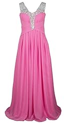 Chiffon Sequined Crystal Evening Dress 