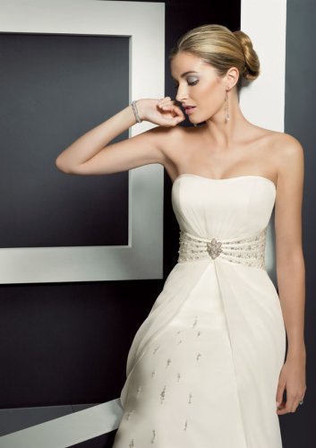 Delicate Chiffon with Crystal Beaded Wedding Gown