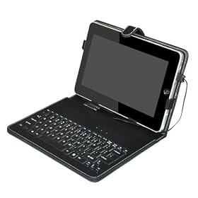 10.2" Synthetic Leather Case with Keyboard and Stylus Pen for ePad and SuperPad (BLACK)