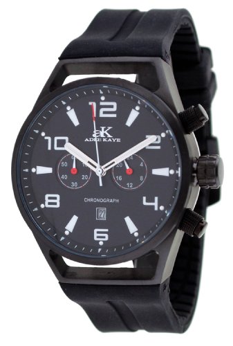 Adee Kaye #AK7232-MIPB Men's Silicone Rubber Strap Chronograph Watch