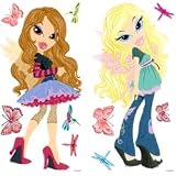 11 Bratz Wall Accents-Girls Murals-Butterfly Stickers-Room Wall Sticker Decor