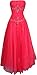 Beaded Mesh Fairy Prom Dress Formal Ball Gown, Medium, Fuchsia