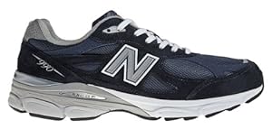 New Balance - Mens 990v3 Stability Running Shoes, Size: 8 D(M) US, Color: Navy with Grey & White