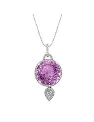 Victoria Kay Gemstone and 1/2ct White Diamond Pendant in 14k Rose Gold (IJ, I1-I2)