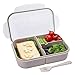 Bento Box,Bento Lunch Box for Kids and Adults, Leakproof Lunch Containers with 3 Compartments, Lunch box Made by Wheat Fiber Material(White) By Itopor