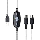 VicTsing USB IN-OUT MIDI Cable Converter PC to Music Keyboard Adapter Cord