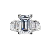 TCW CZ Engagement Ring Emerald Radiant Cut size 10 Emitations