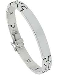 8 1/2 inch Sterling Silver Gents ID Bracelet, 3/8 inch wide