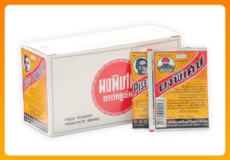 10 X Pises Powder Parachute Thai Acne Herb Anti Bacterial for Pimple Treatment Made in Thailand