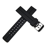 22mm Black Italian Rubber Watch Band for Luminox, Breitling, Omega, Swiss Army and More
