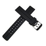 22mm Black Italian Rubber Watch Band for Luminox, Breitling, Omega, Swiss Army and More by Timewheel