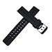 22mm Black Italian Rubber Watch Band for Luminox, Breitling, Omega, Swiss Army & More