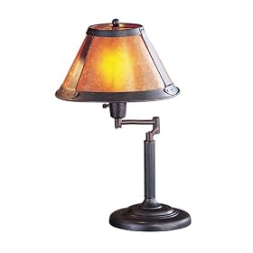 Mission Bronze With Mica Shade Swing Arm Table Lamp