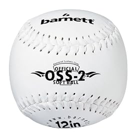 OSS-2 practice softball ball, soft touch, size 12", white