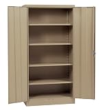 Edsal RTA7005TN 36-Inch Wide by 24-Inch Deep by 72-Inch High Steel Four Shelf Commercial Storage Cabinet, Tan