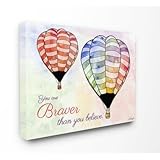 The Kids Room by Stupell "Watercolors You Are Braver Hot Air Balloons Oversized Stretched" Canvas Wa