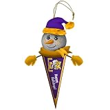 Pack of 3 NCAA LSU Tigers Lighted Snowman Pennant Christmas Ornaments 5"