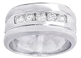 0.55ct. 14K. White Gold Round Channel Diamond Anniversary Ring