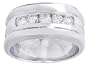 0.55ct. 14K. White Gold Round Channel Diamond Anniversary Ring