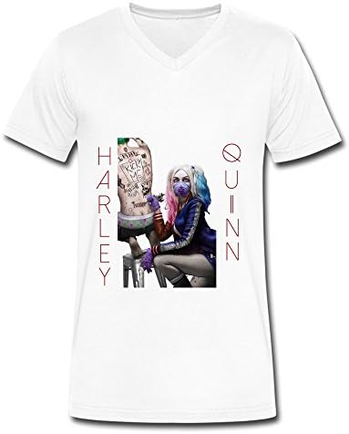 2016 Action Film Suicide Squad Poster White V Neck T Shirt For Men