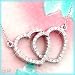 14K White Gold Double Heart Necklace