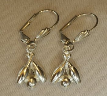 Crossed Bowling Pins Dangle Earring