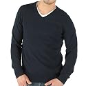 Ben Sherman Mens Classic V-Neck Knit Top Navy