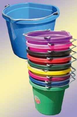 Fortiflex Flat Back Feed Bucket for Dogs/Cats and Small Animals, 20-Quart, Bright Purple