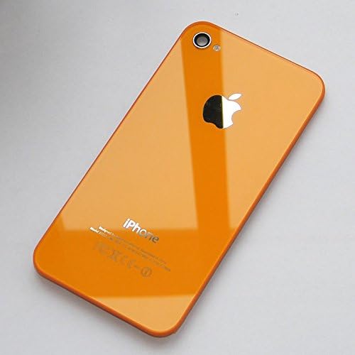 New Replacement Rear Glass Back Cover Battery Door For iphone 4 4G A1332 (Orange) + 1 Screw Driver, 2 Pentalobe Screws