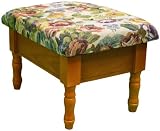 Ore International Oak Foot Stool with Storage