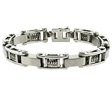 Stainless Steel Bracelet Mens Heavy Link Chain Design Polish Finish by Bucasi