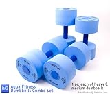 Exervo Aqua Fitness Water Dumbbells, Combo Set, Med./Hvy.