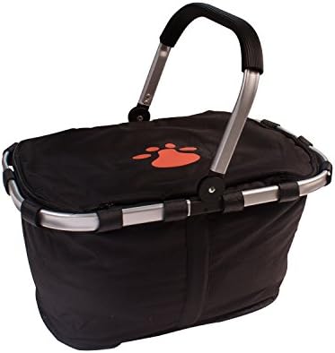 Petflect Black Market Cooler Basket with Orange Paw Print