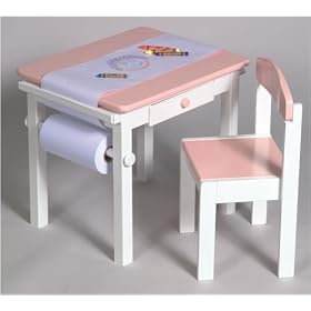 Art Table & Chair Set In Pink