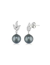 Cultured Pearl w/ Diamond Accent Earrings