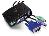 Aluratek AKSP02 - 2 Port PS/2 KVM Switch With Cables