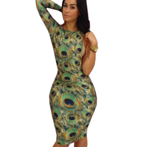 Zeagoo Women's Clubwear One Shoulder Outfit Slim Peacock Bandage ... Zeagoo Women's Clubwear One Shoulder Outfit Slim Peacock Bandage ...