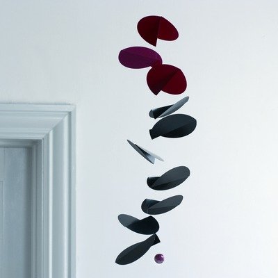 Flensted Mobiles Nursery Mobiles, Turning Leaves, Black, Red